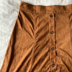 Banana Republic “suede” Rust MIDI Skirt